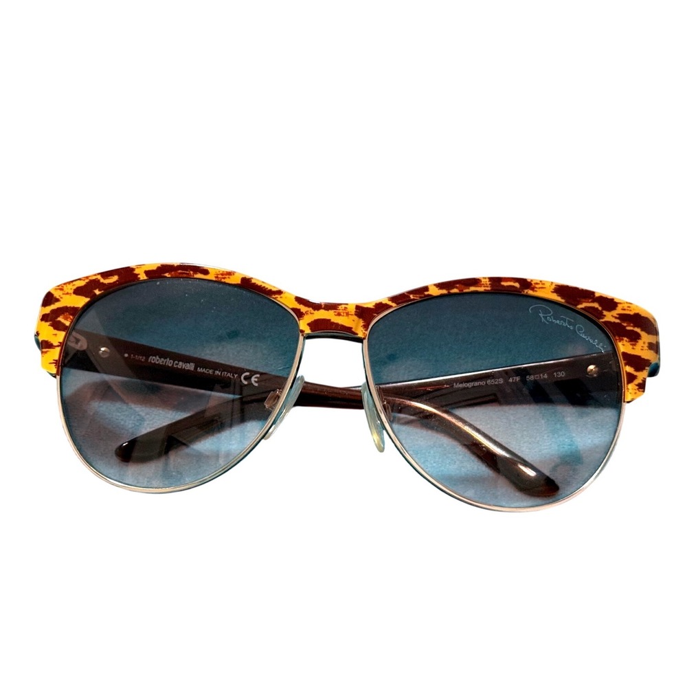 Roberto Cavalli Leopard Tortoise Cat Eye Sunglasses Ladies‎ Melograno 652S 47F